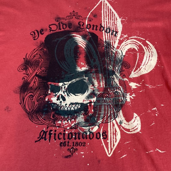 AFFLICTION 💀 men’s “Ye Olde London” , red, T-shirt, size small - Picture 3 of 10